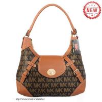 michael kors logo lock groot koffie hobo Outlet Nederland 4h3yy547